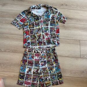 Kith Marvel Collab Kids Comic Print Pajama Set - Multicolor. Sz 12 NWOT.